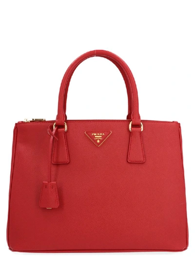 Shop Prada Galleria Bag In Red
