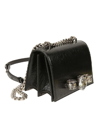 Shop Alexander Mcqueen Mechanical Small Jew Satchel In Black