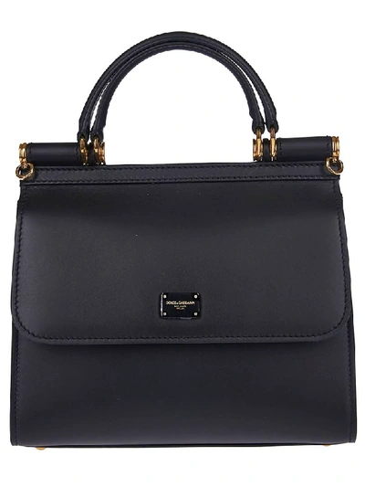 Shop Dolce & Gabbana Sicily Shoulder Bag In Black