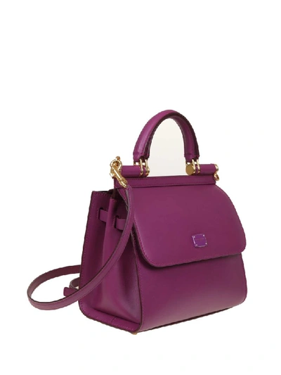 Dolce & Gabbana Sicily Bag 58 Small In Calf Leather In Purple 