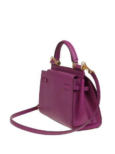 Shop Dolce & Gabbana Sicily Bag 58 Small In Calf Leather In Plum