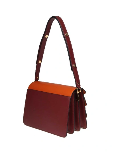 Shop Marni Trunk Bag Bag In Cherry / Orange Leather