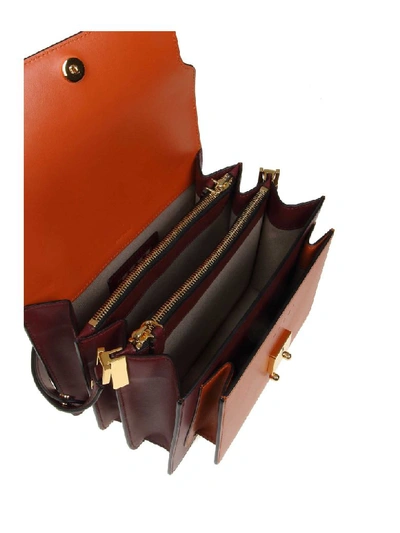 Shop Marni Trunk Bag Bag In Cherry / Orange Leather