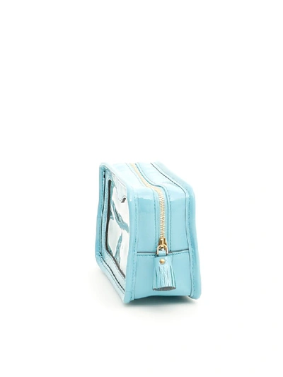 Shop Anya Hindmarch Rainy Day Eyes Make Up Pouch In Aquamarine (light Blue)