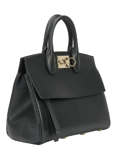 Shop Ferragamo The Studio Medium Handbag In Nero