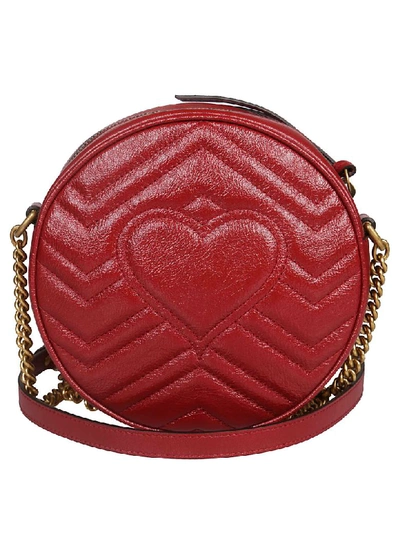 Shop Gucci Gg Marmont Shoulder Bag In Red