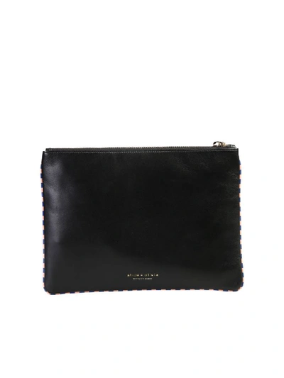 Shop Alice And Olivia Zipped Clutch In Black