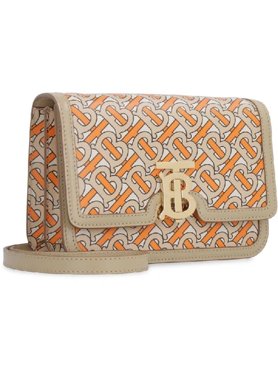 Shop Burberry Tb Printed Leather Bag In Multicolor