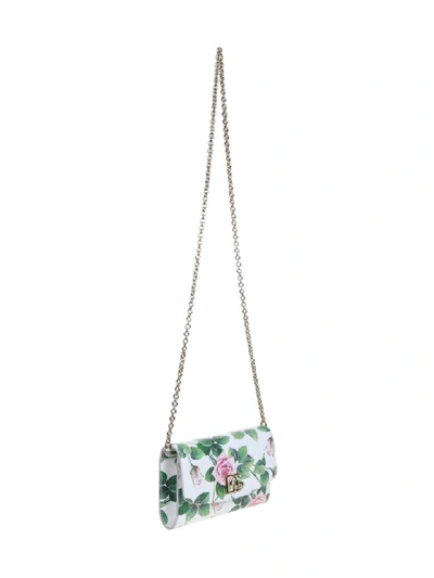 Shop Dolce & Gabbana Microbag In Calf Leather With Print In Pink