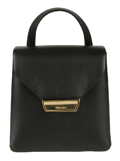 Shop Prada Logo Backpack In Black