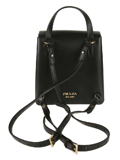 Shop Prada Logo Backpack In Black