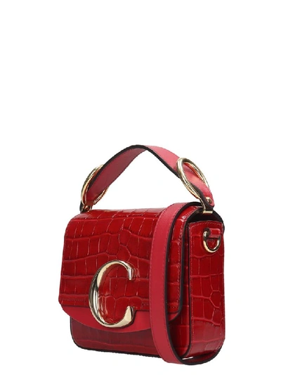 Shop Chloé Chloe C Small Shoulder Bag In Red Leather