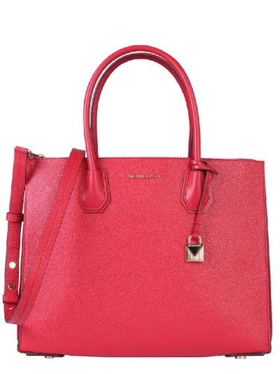 Shop Michael Michael Kors Medium Mercer Bag In Rosso