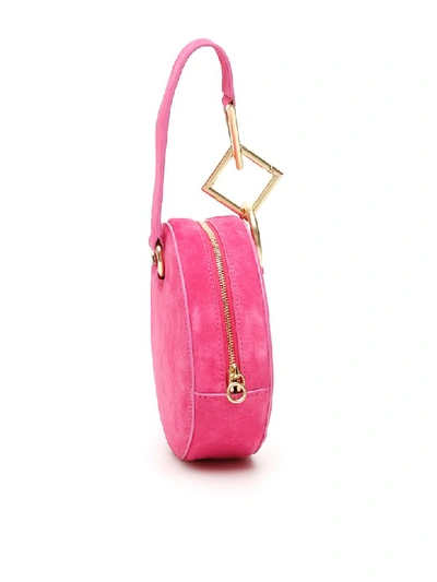 Shop Tara Zadeh Suede Azar Clutch In Fuxia (fuchsia)