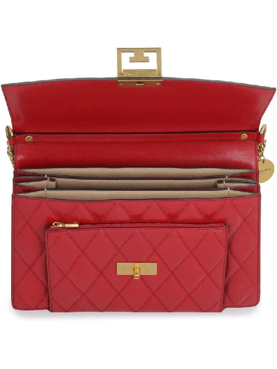 Shop Givenchy Gv3 Quilted Leather Bag In Red