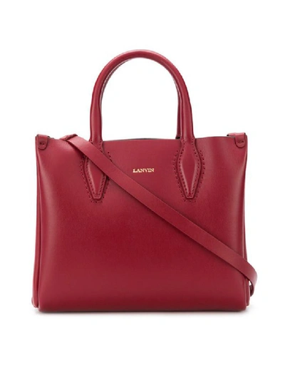 Shop Lanvin Nano Shopper In Garnet (red)