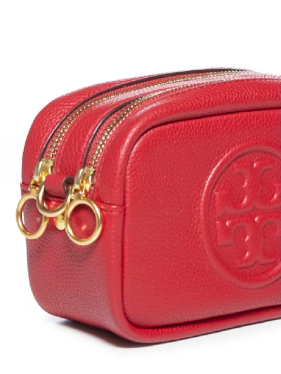 Shop Tory Burch Perry Bombe Mini Bag Shoulder Bag In Red Apple