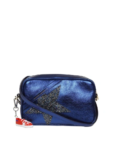 Shop Golden Goose Star Bag Shoulder Bag In Laminated Leather In Blue