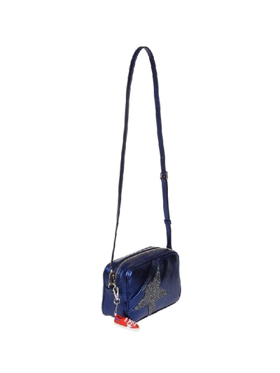 Shop Golden Goose Star Bag Shoulder Bag In Laminated Leather In Blue