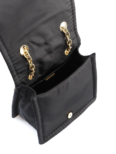 Shop Prada Shoulder Bag Tessuto Chain In Nero