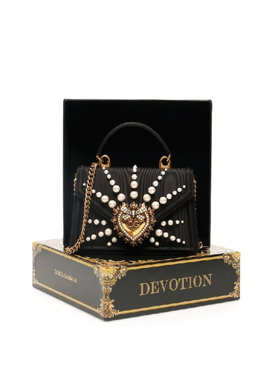 Dolce & Gabbana Devotion Bag In Gold Rhinestone & Chain