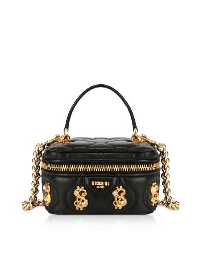 Shop Moschino Black Dollars Bauletto Bag W/nappa