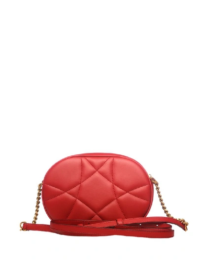 Dolce & Gabbana Devotion Embellished Quilted Leather Shoulder Bag In Rosso