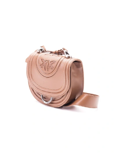 Shop Pinko Leather Shoulder Bag In Light Brown