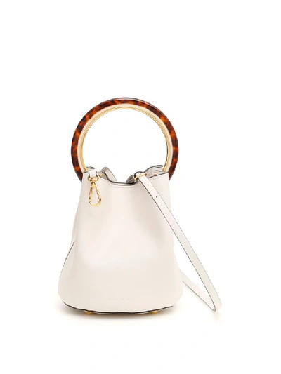 Shop Marni Pannier Bag In Glass (white)