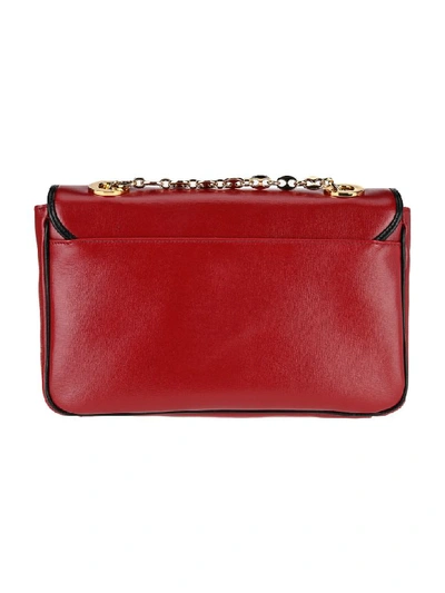 Shop Gucci Marina Leather Small Shoulder Bag In New Cherry Red Black