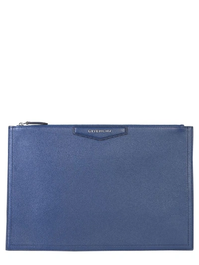 Shop Givenchy Antigona Pouch In Blu