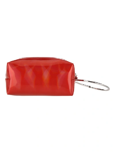 Shop Mm6 Maison Margiela Mm6 Large Logo Print Pouch In Red