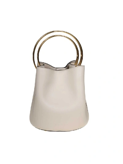 Shop Marni Leather Hand Bag In White