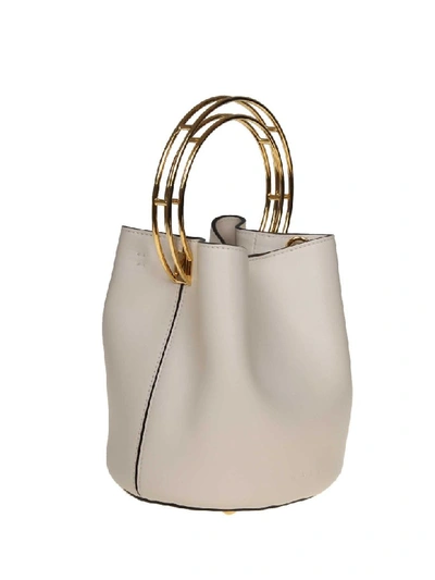 Shop Marni Leather Hand Bag In White