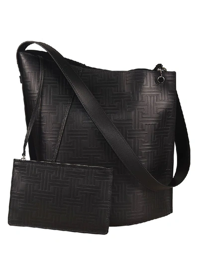 Shop Lanvin Monogram Logo Bucket Bag In Black