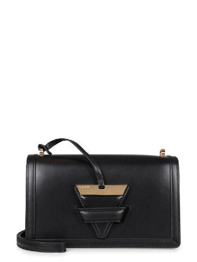 Shop Loewe Barcelona Leather Shoulder Bag In Black