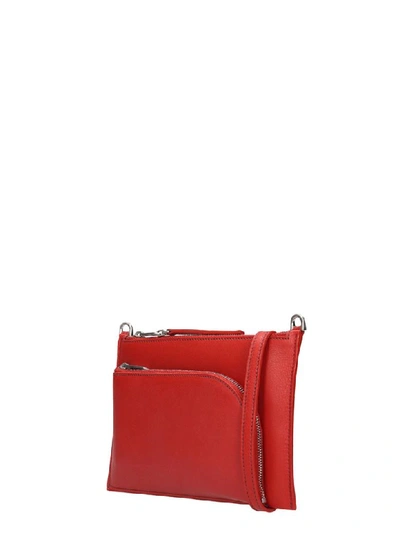 Shop Rick Owens Club Pouch Clutch In Red Leather