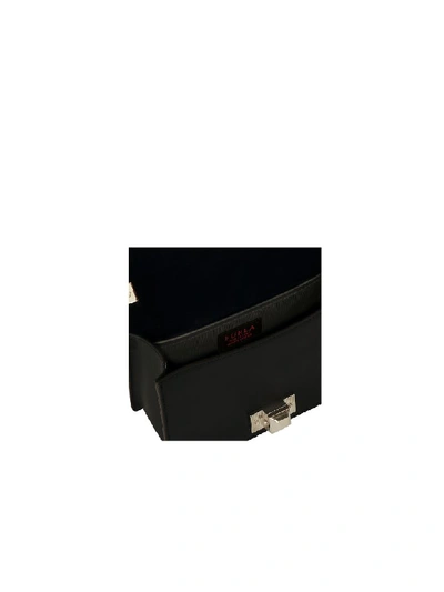 Shop Furla Onyx Mimì Mini Crossbody Bag W/ Silver Studs In Black