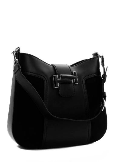 Shop Tod's Double T Hobo Bag In Black