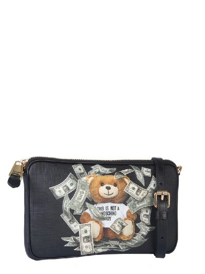 Shop Moschino Mini Dollar Teddy Bear Bag In Nero