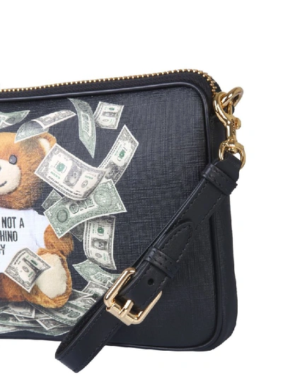 Shop Moschino Mini Dollar Teddy Bear Bag In Nero