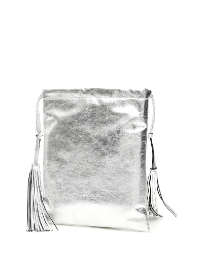 Shop Attico Laminated Nappa Mini Bag In Silver (silver)