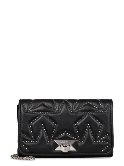 Shop Jimmy Choo Helia Leather Crossbody Bag In Black