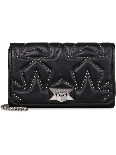 Shop Jimmy Choo Helia Leather Crossbody Bag In Black