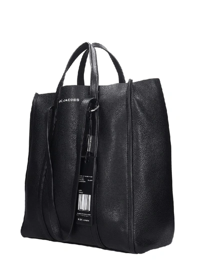 Shop Marc Jacobs The Tag Tote 31 Tote In Black Leather