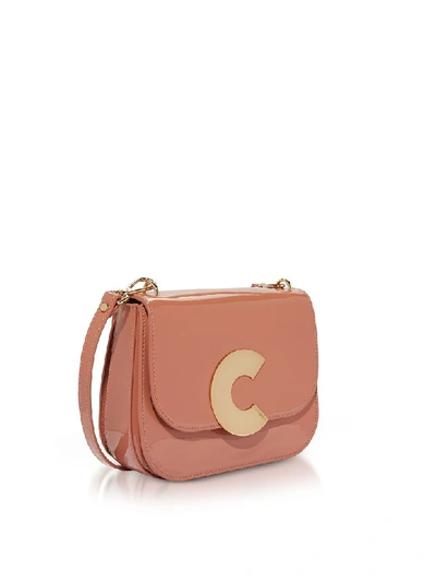 Shop Coccinelle Craquante Rock Medium Patent Leather Shoulder Bag In Clay