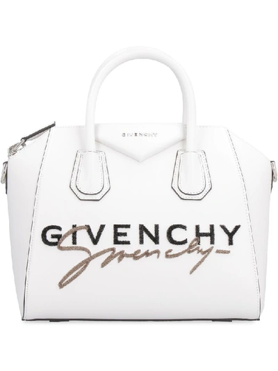 Shop Givenchy Antigona Leather Handbag In White