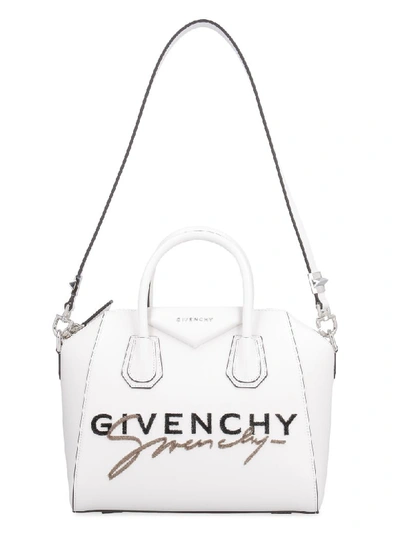 Shop Givenchy Antigona Leather Handbag In White