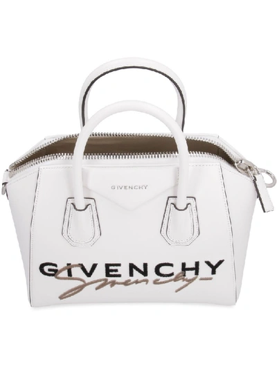 Shop Givenchy Antigona Leather Handbag In White