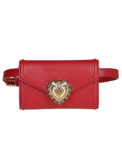 Shop Dolce & Gabbana Sacred Heart Belt Bag In Red